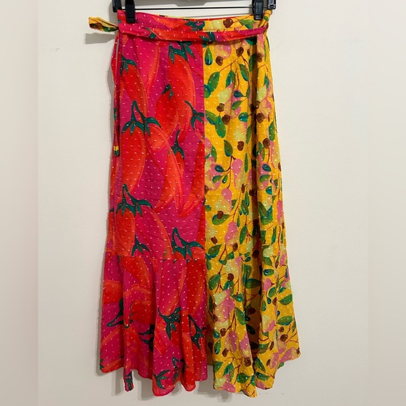 *Farm Rio* Mixed Print Wrap Skirt with Ruffle Hem, XS - Picture 2 of 11